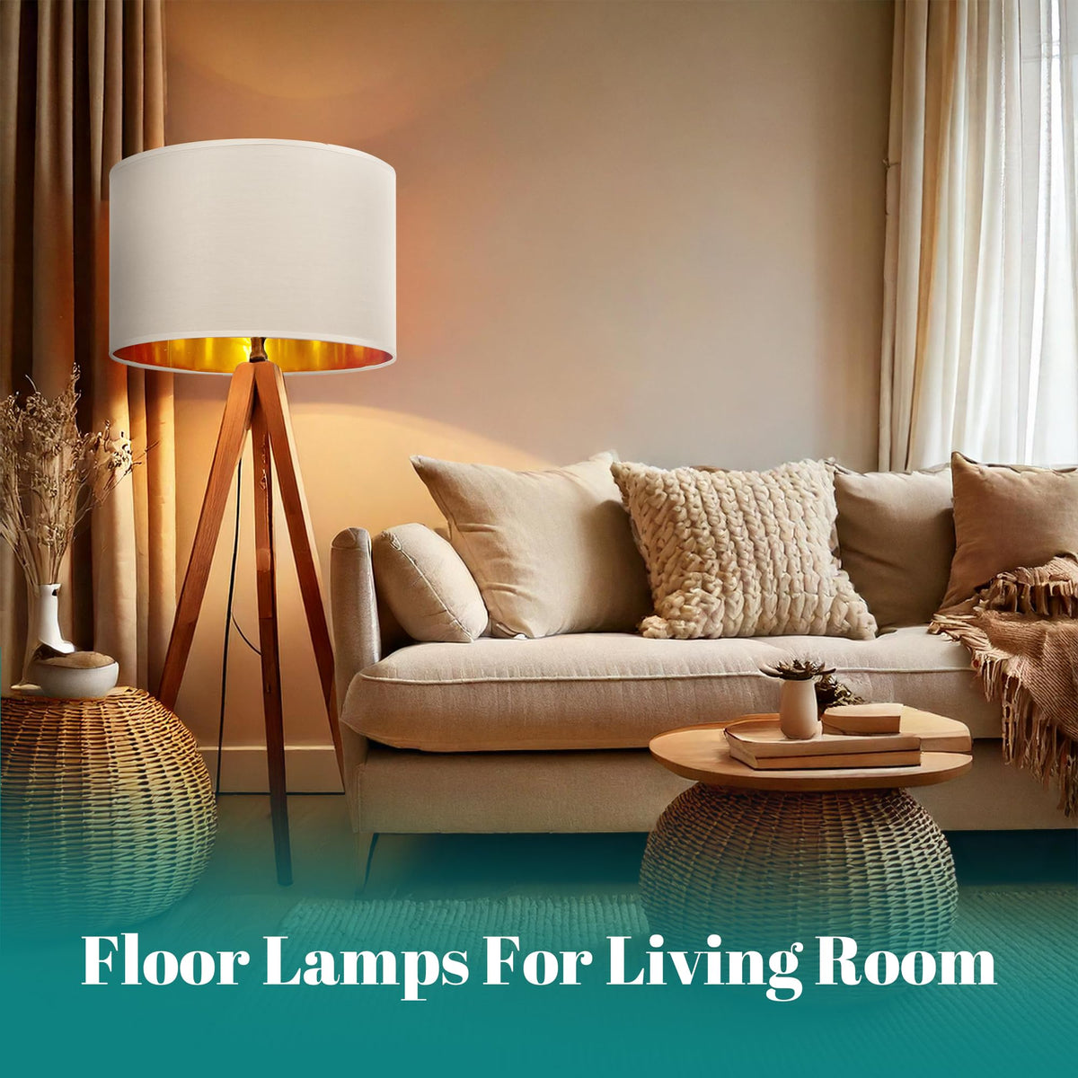 GIGGI Fabric Lamp Shades with Golden Inner Light Shade Ceiling – Modern Lampshades for Ceiling Lights, Lamp Shades for Table Lamps, Floor Lamps, Living Room, Bedroom, Home Décor (Green, 12")