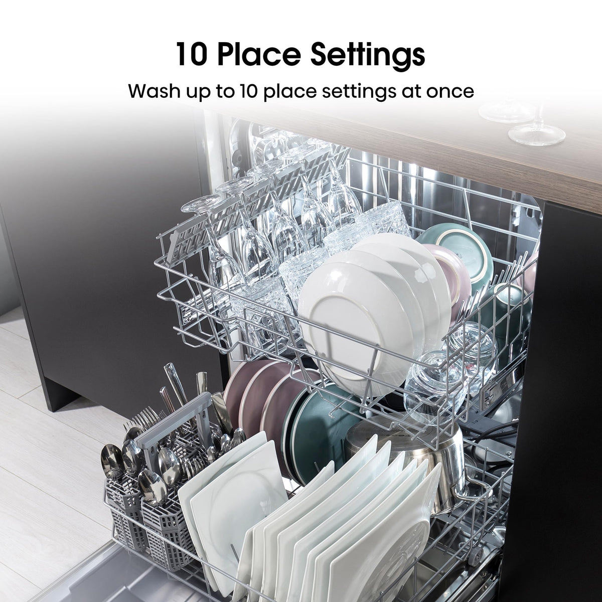 Hisense Fully Integrated Standard Dishwasher - Silver with Fixed Door Fixing Kit HV623D15UK - D Rated