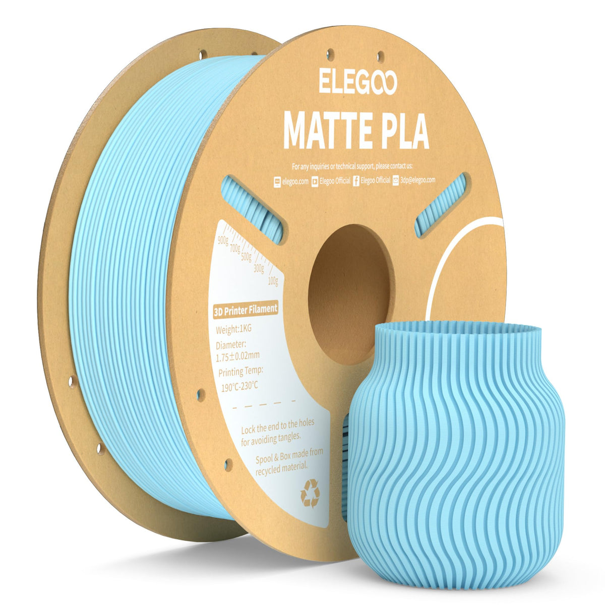 ELEGOO Matte PLA 3D Printer Filament Lavender Purple 1KG 1.75mm