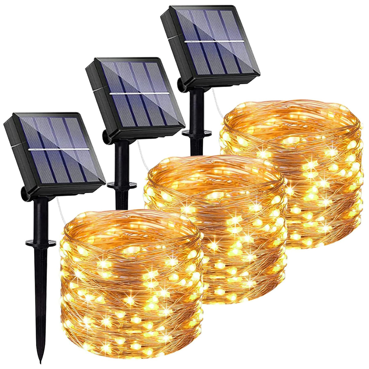 Lezonic 2Pack Solar String Lights Waterproof,12M/40Ft 120LED Garden Lights