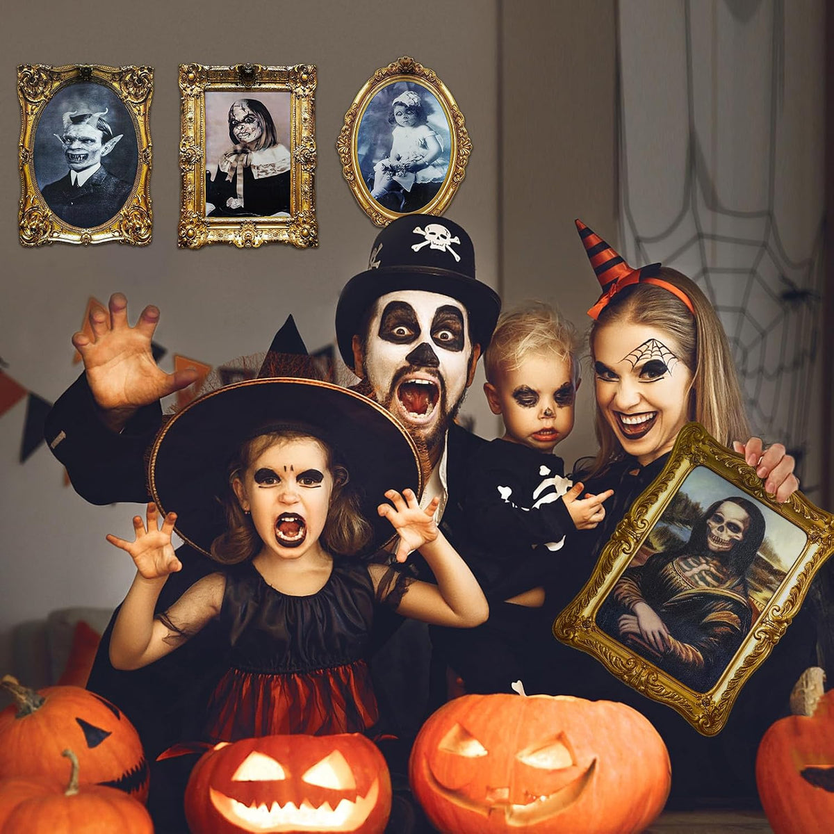 ECGER Halloween Decorations Indoor, Haunted Scary Changing Face Pictures