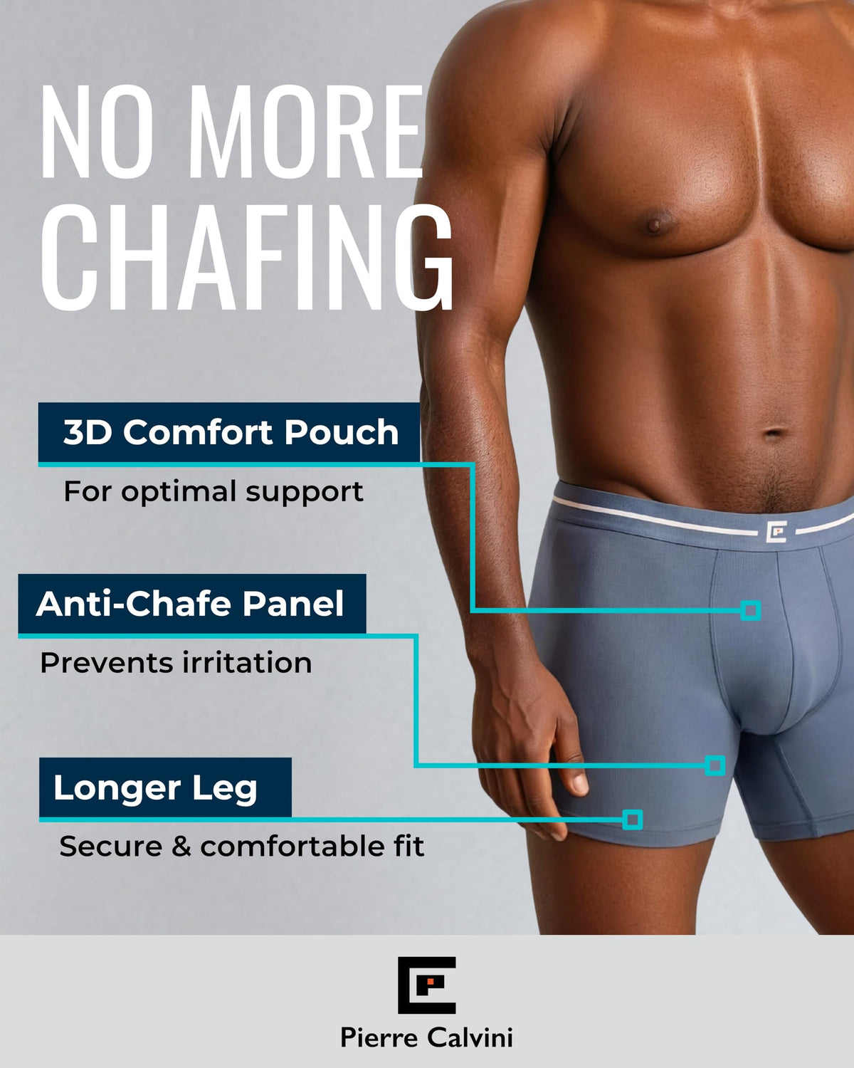 Pierre Calvini Bamboo Mens Boxers - Mens Underwear Multipack (3/6Pk)