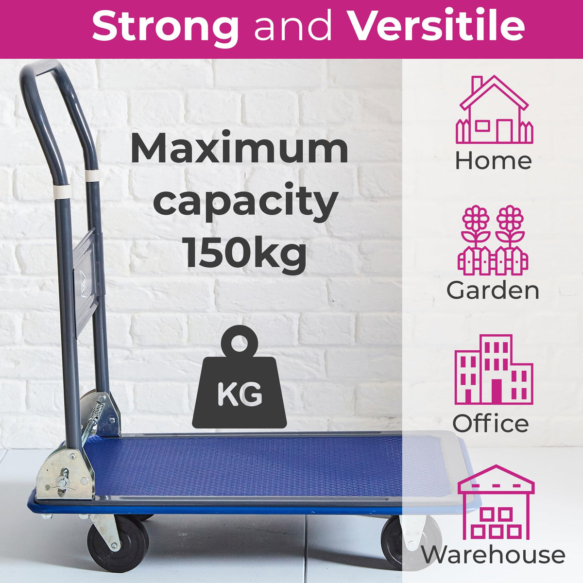 Neo Heavy Duty Aluminium Folding Sack Trolley Hand Truck Barrow Transport Wheels Extendable Handle (100 kg))