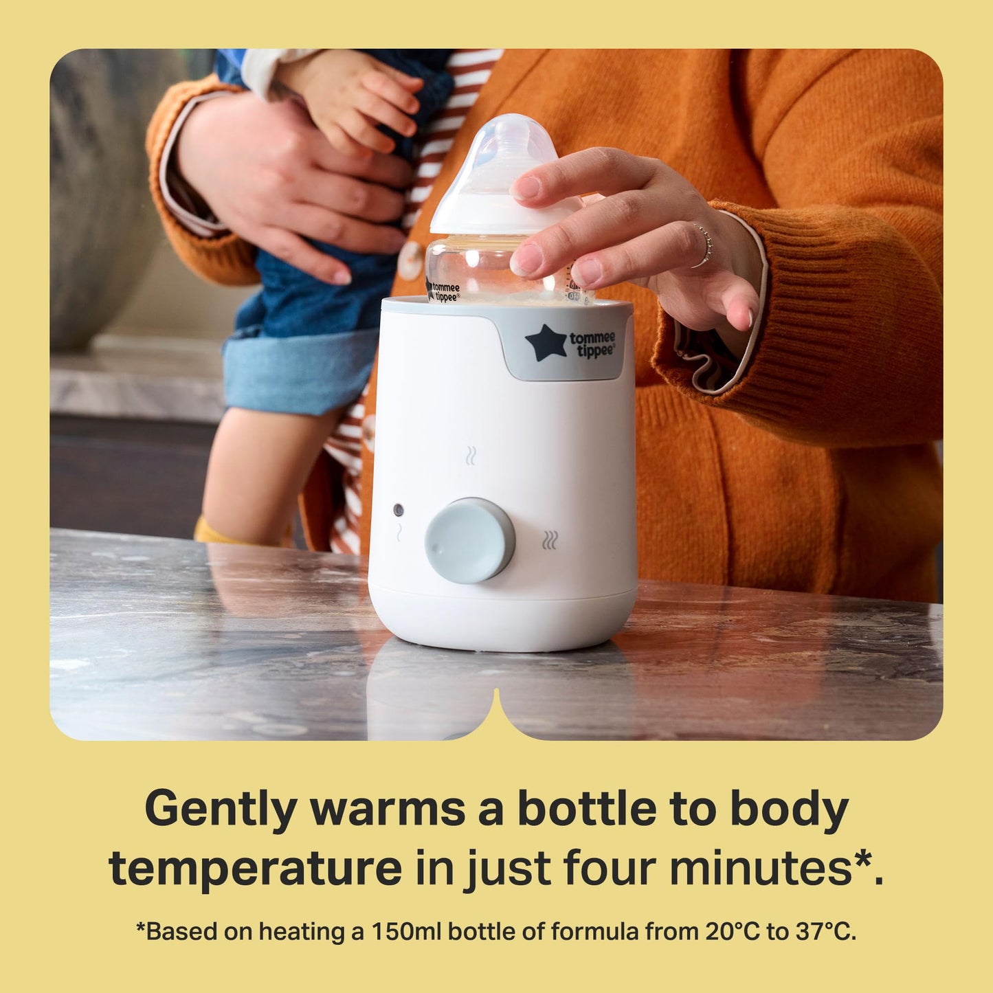 Tommee Tippee Easiwarm Bottle Warmer, White, Warms Breast Milk to Body Temperature in 4 Minutes, with Automatic Timer and One-Dial Operation