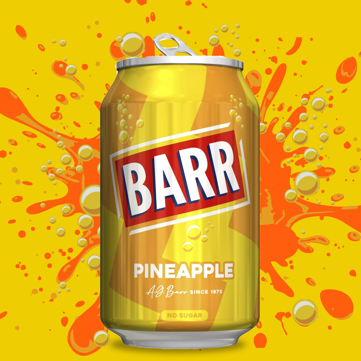 Barr Cream Soda Zero Sugar Sparkling Soft Drink, 24 Pack, 330ml Cans