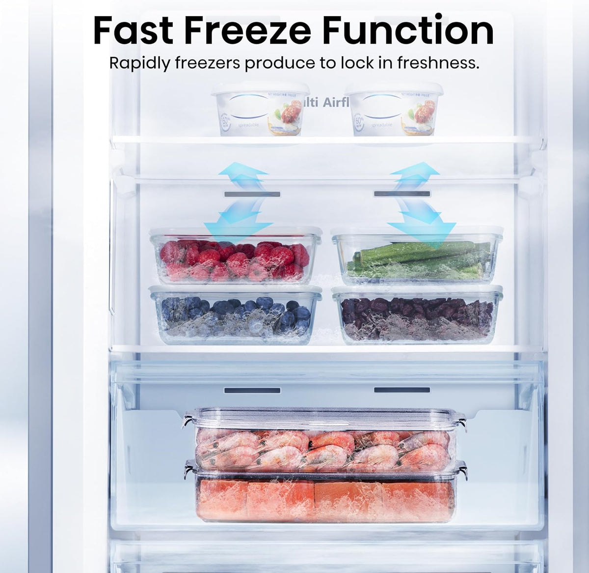 Hisense FV298N4ACE Tall Freestanding Freezer 240 Litre Capacity Total No Frost with LED Display 59D x 59.5W x 172H cm - Stainless Steel, Silver