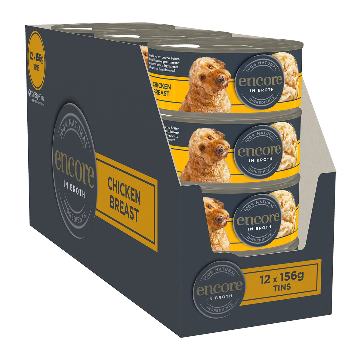Encore 100% Natural Wet Dog Food, Chicken with Fish Selection in Broth 100g Pouch (Pack of 15x100g)