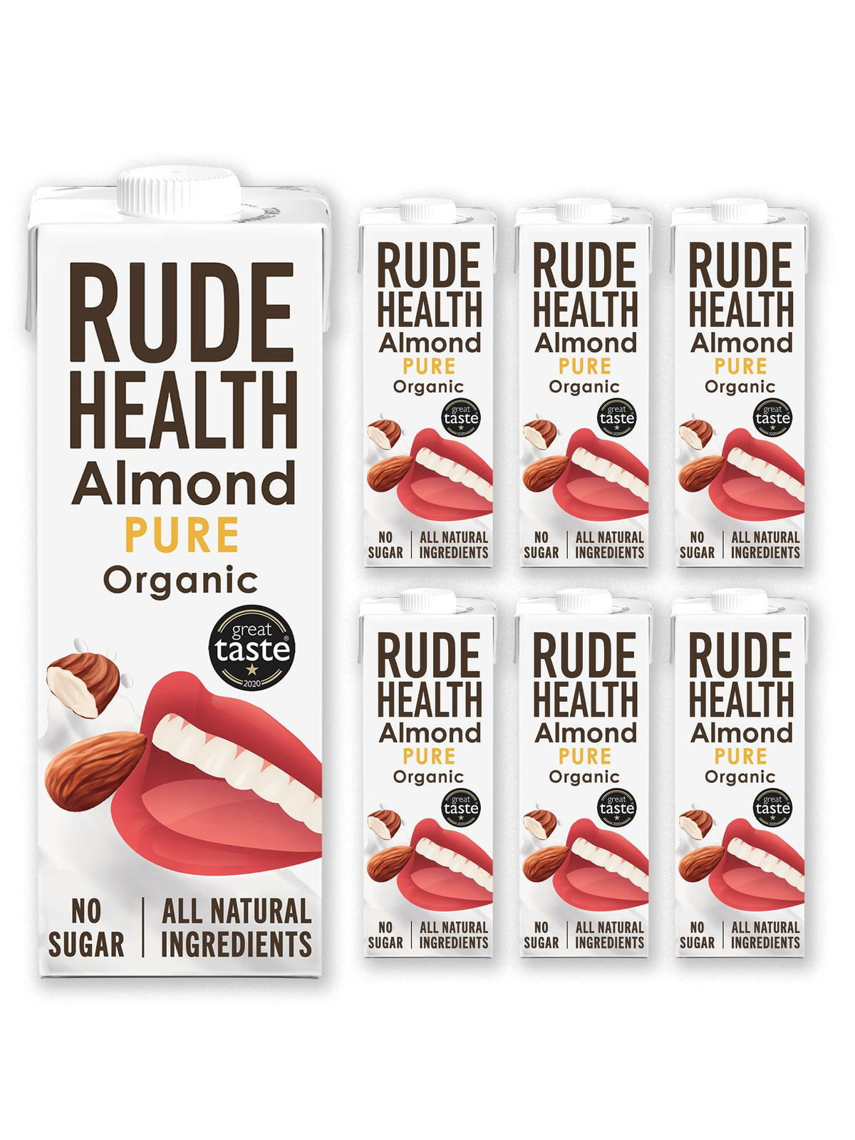 Rude Health 6 x 1 Litre Organic Oat Dairy-Alt Milk, 100% Natural Organic Drink, Lactose Free, Dairy Free & Gluten-Free, No Added Sugar, Award-Winning, Healthy & Vegan, 100% Recyclable Packaging