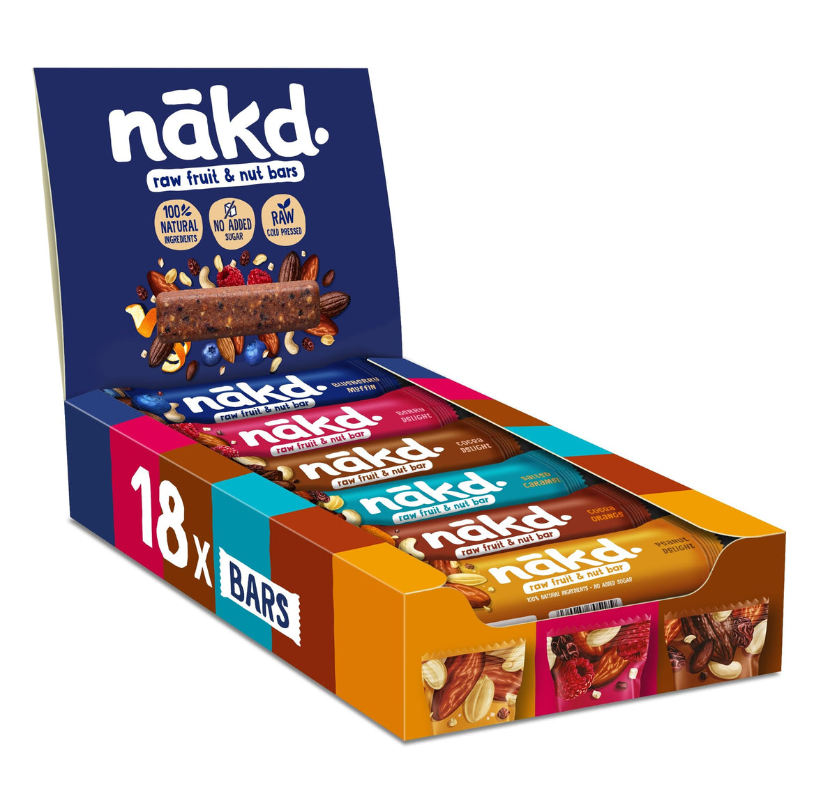 Nakd Bakewell Tart Natural Fruit & Nut Bars - Vegan - Gluten Free - Healthy Snack, 35 g (Pack of 18)