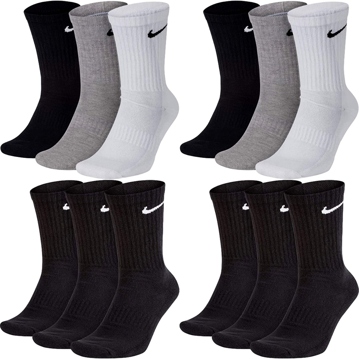 NIKE Unisex U Nk Everyday Csh Crw 3pr 132 Socks