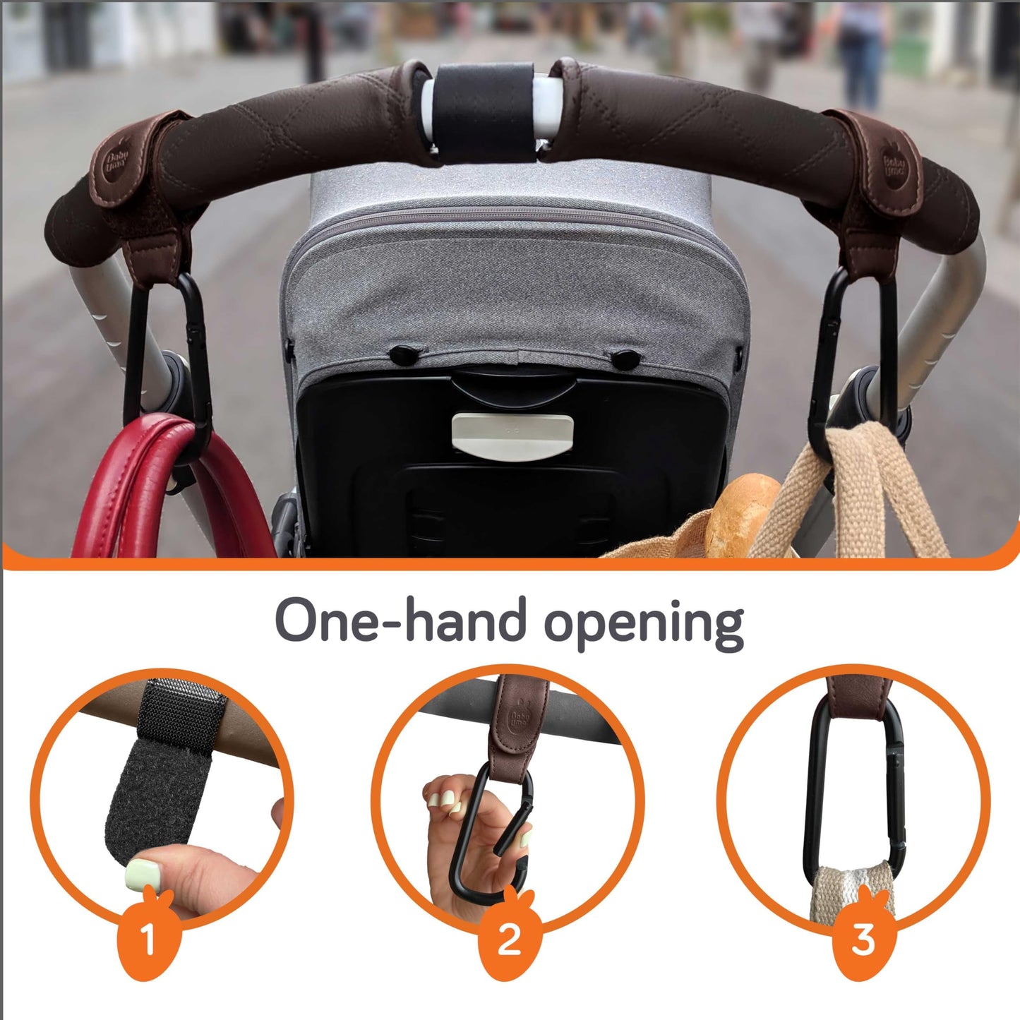 Baby Uma Buggy Clips - 2022 Double-Platinum Winning Pram Clips, Universal Pram Accessories, 5 kg Weight Capacity & Non-Slip, Baby Travel Essentials
