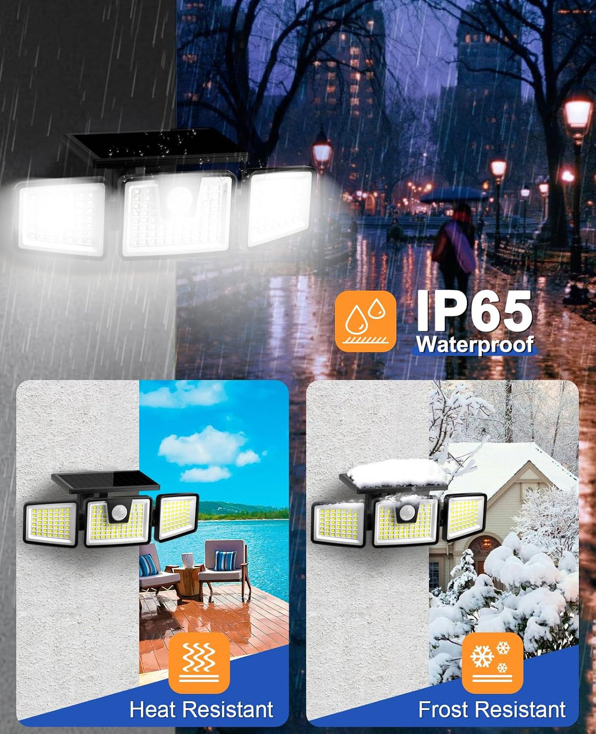 AIXPI 156LED Solar Security Lights - Outdoor, Motion Sensor, 270 Wide Angle, IP65 Waterproof, for Front Door, Yard, Garage, Garden (2 Pack)