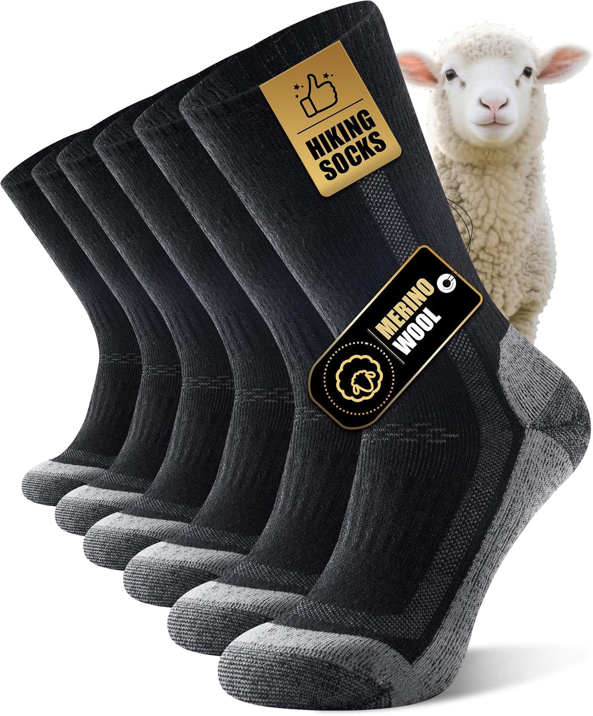 Merino Wool Hiking Socks for Men Women, Thermal Thick Warm Socks