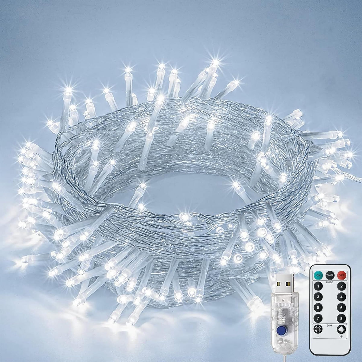LITYBY Fairy Lights Plug in Waterproof,120LED String Lights Main Powered
