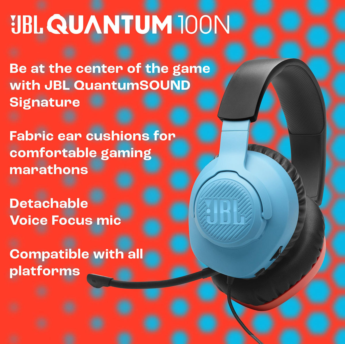 JBL Quantum 100M2 Wired Gaming Headset, Black