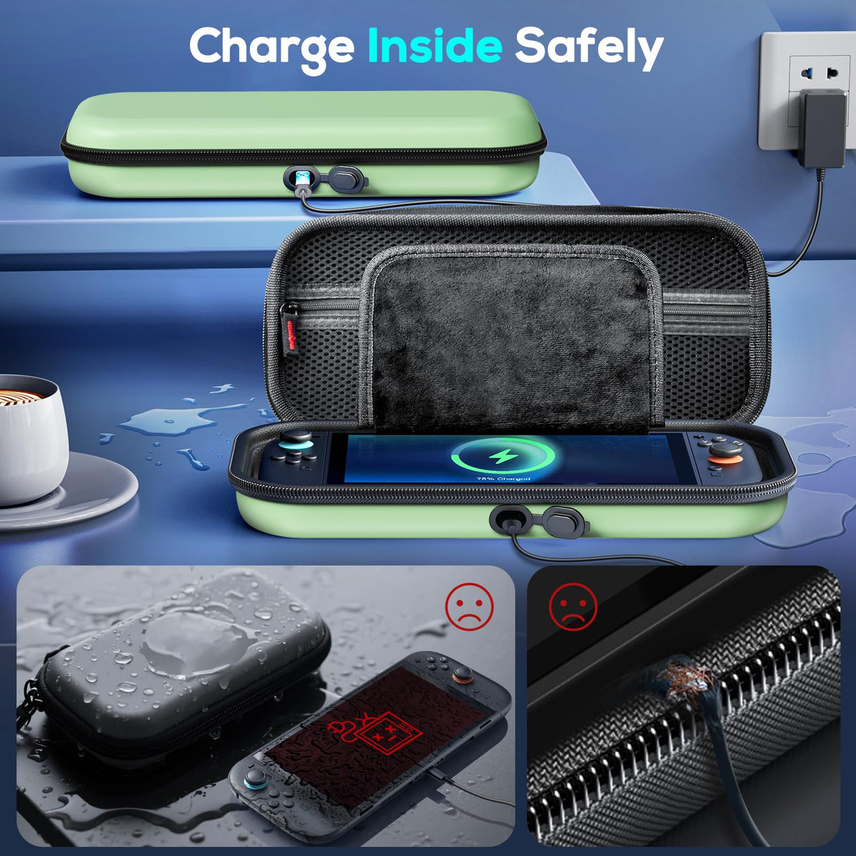 Case for Nintendo Switch 2, Travel Case with Charging Hole and 10 Game Card