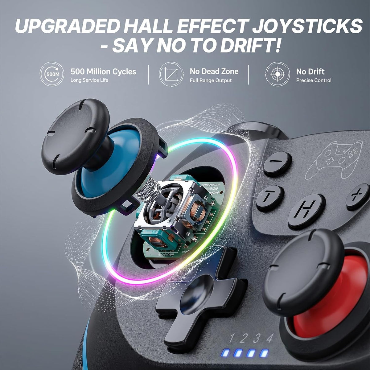 Diswoe Upgraded Wireless Pro Controller for Switch 1/Switch 2/Lite/OLED/PC