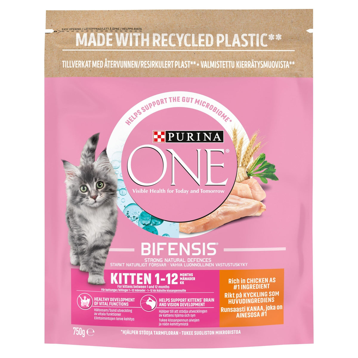 PURINA ONE BIFENSIS Dry Food for Adult Cats, Rich in Chicken, 1 Pack (1 x 5.7 kg)