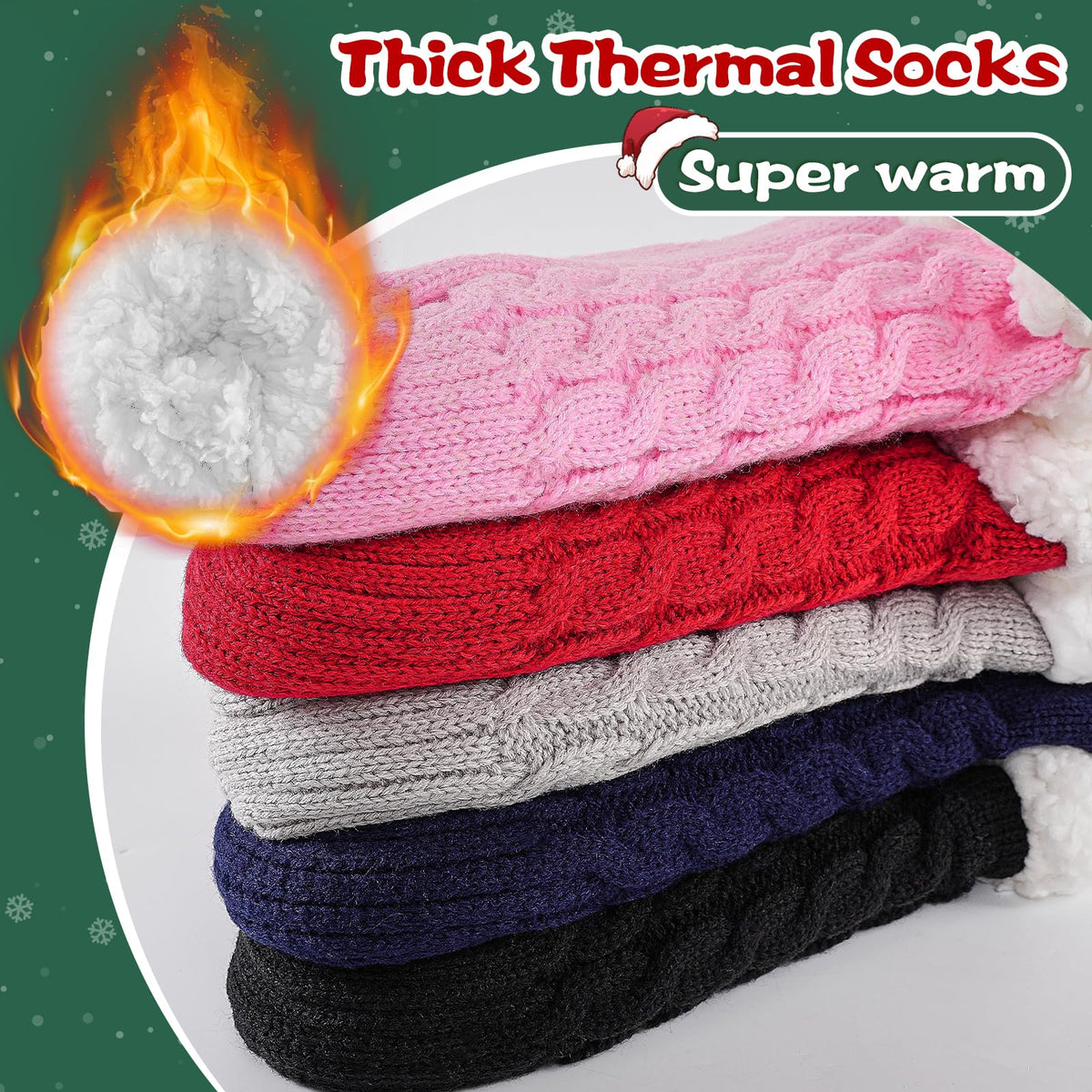 Niorasen Fluffy Slipper Socks Women Men, Winter Gift for Her, UK 4-9