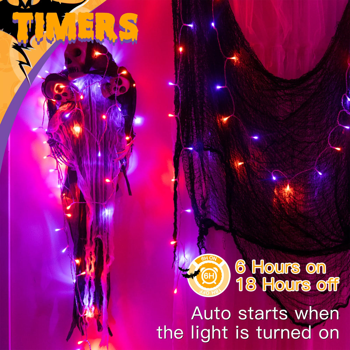 Ollny Fairy Lights Battery Operated, 10m 100 LEDs Bright Battery Powered String Lights, Cool White Outside Christmas Lights Waterproof with 8 Modes/Timer for Indoor Outdoor Bedroom Garden Decorations