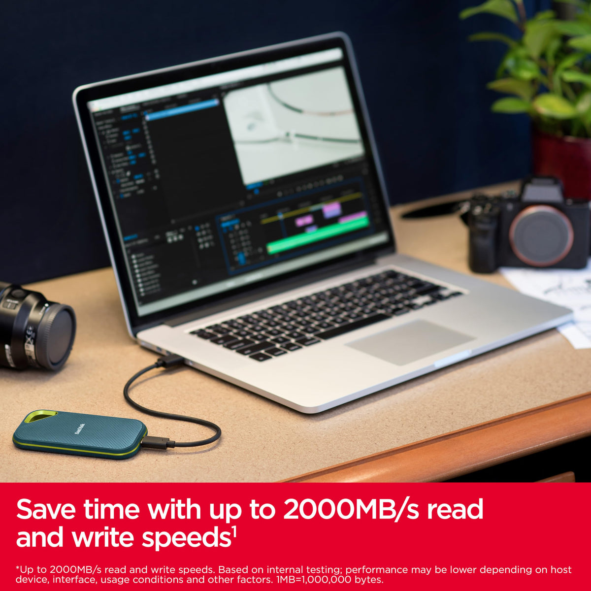 SanDisk Extreme Portable SSD 2TB - Up to 1050MB/s Read Speeds (Older Model)