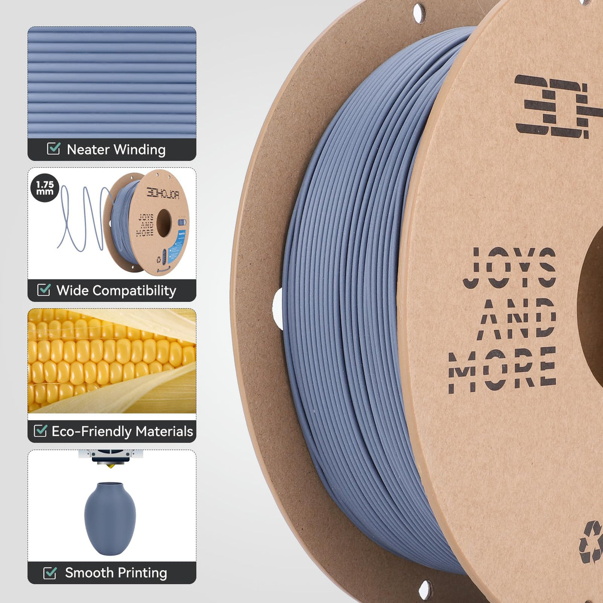 3DHoJor PLA+ PLA Plus Filament 1.75mm 1kg(2.2lbs) for 3D Printers,Yellow