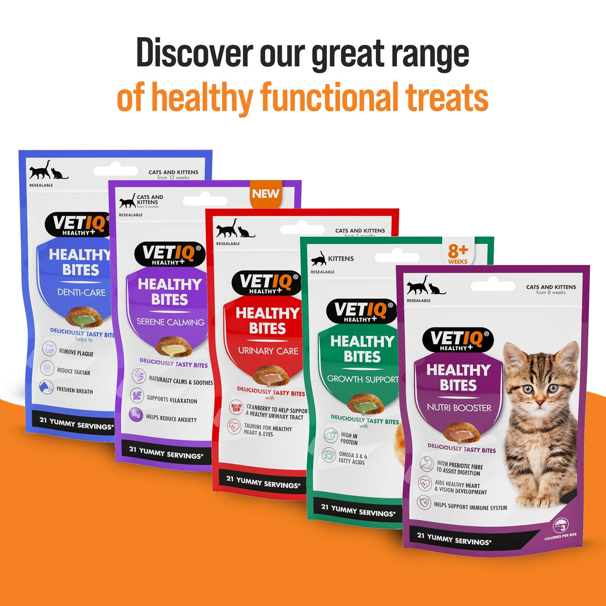 VETIQ Healthy Bites Cat Variety Treats for Cats & Kittens (84 Servings)