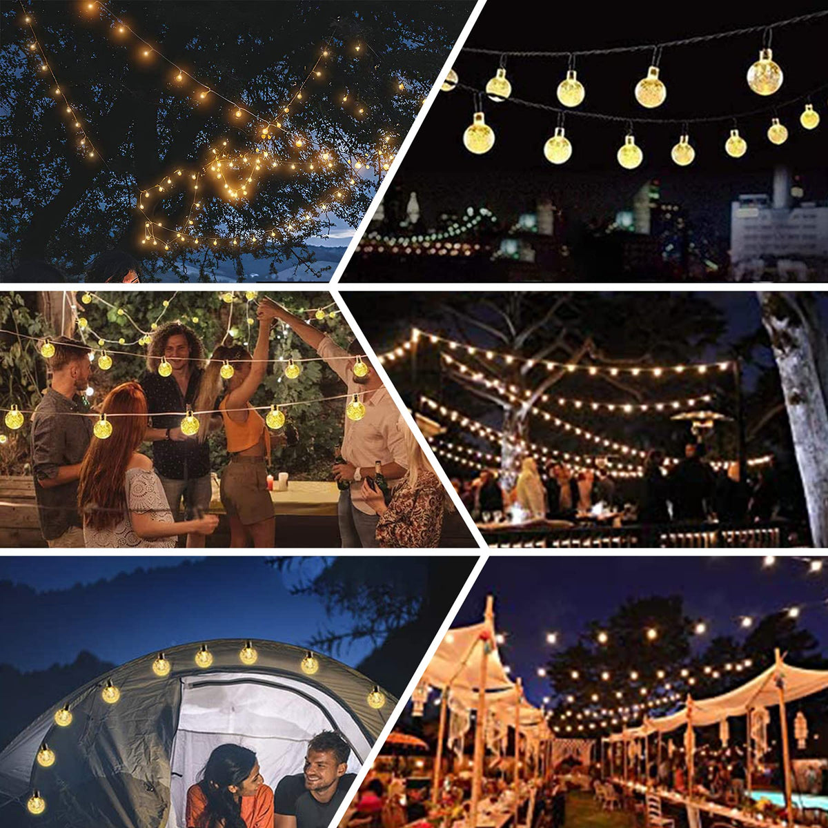 Lezonic Solar String Lights Outdoor, 50LED 7M/23Ft Solar Fairy Lights