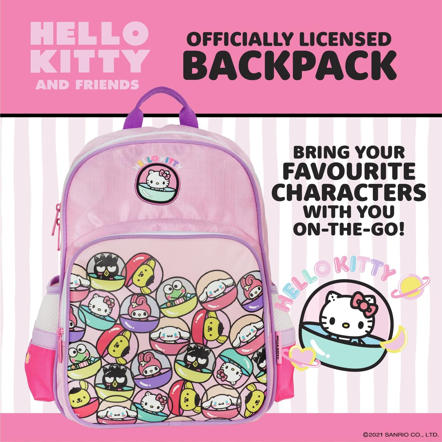 Blue Sky Studios KPop Demon Hunters HUNTR/X Backpack - Official Merchandise - Lightweight Kids School Bag with Padded Straps, Front Pocket & Silver Holographic Details - 36cm K-Pop Purple Rucksack