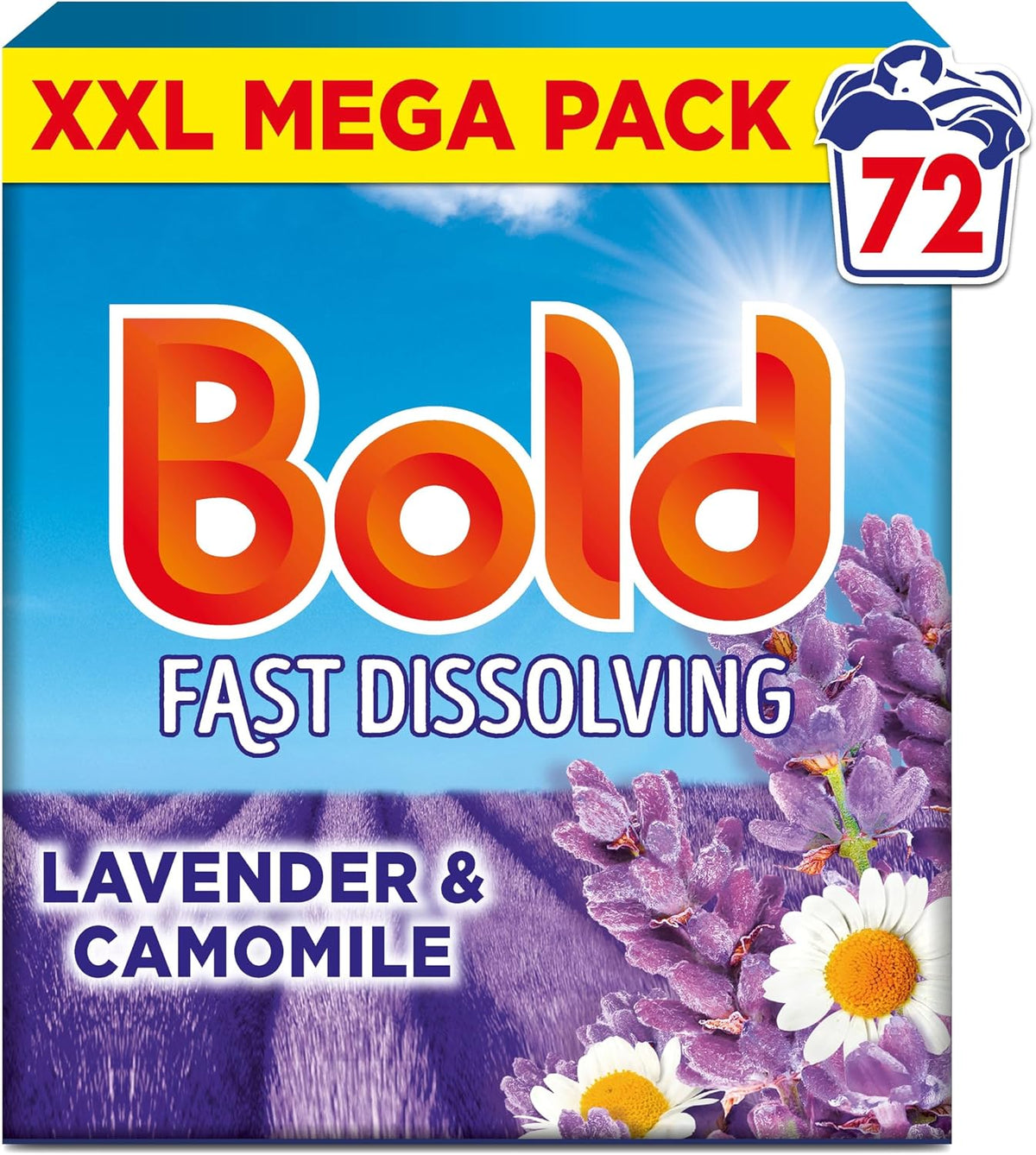 Bold Washing Powder Laundry Detergent 72 Washes, 3.6kg, Lavender & Camomile, Outdoor Freshness that Lasts and Lasts with Build in Stain Remover and Lenor Freshness