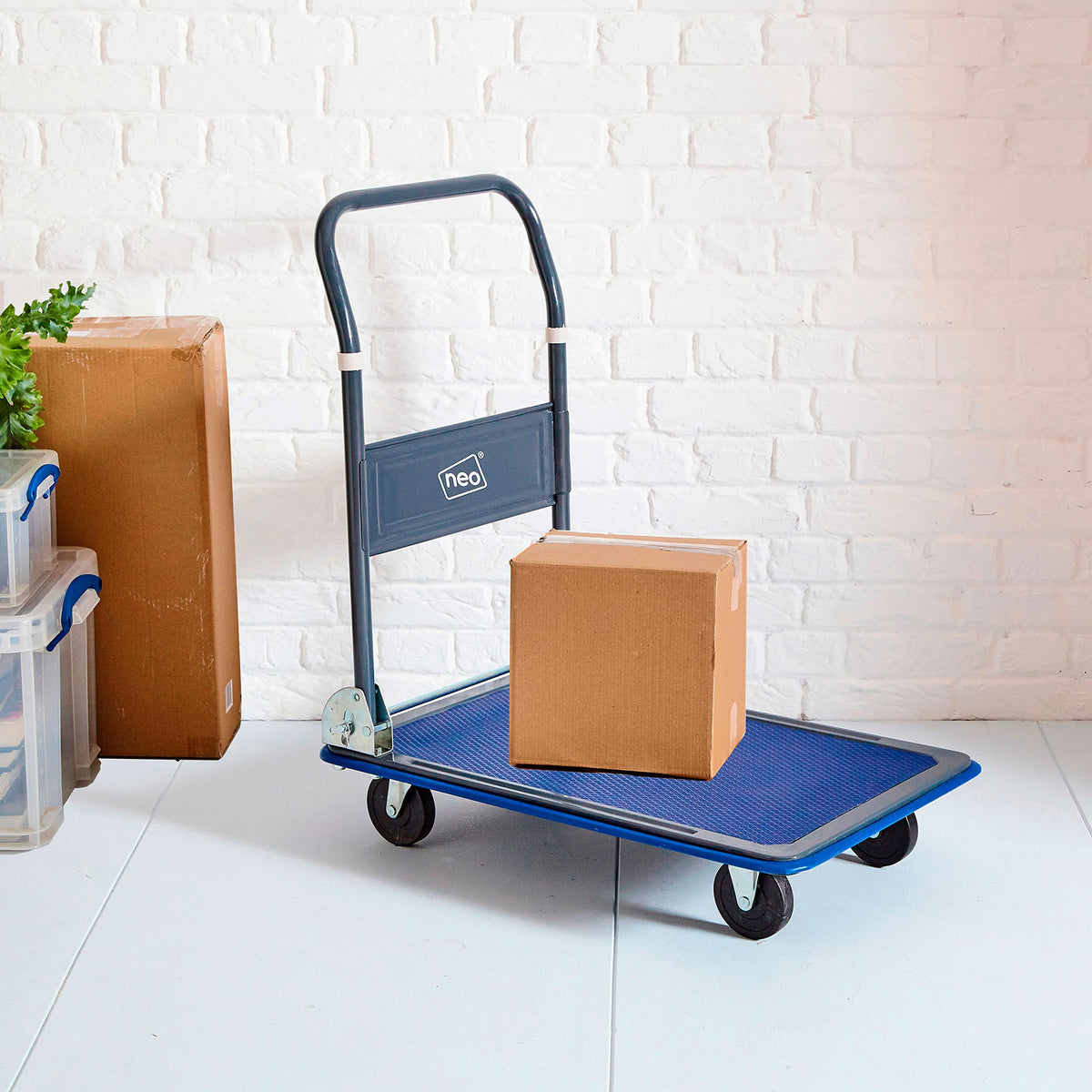 Neo Heavy Duty Aluminium Folding Sack Trolley Hand Truck Barrow Transport Wheels Extendable Handle (100 kg))