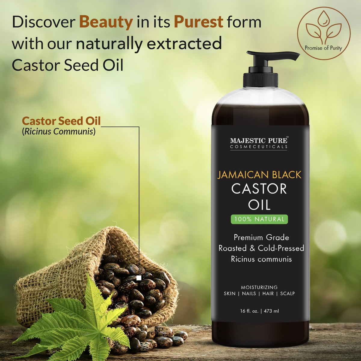Majestic Pure Vitamin E Oil 100% Pure and Natural Oil - 236 ml