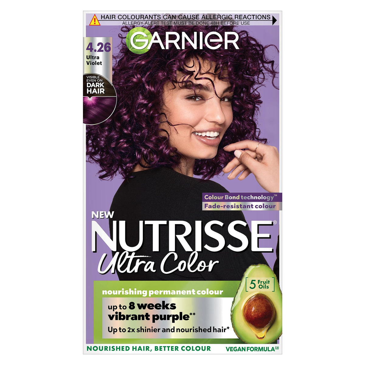 Garnier Nutrisse Ultra Color Permanent Hair Dye, 4.15 Iced Coffee Brown