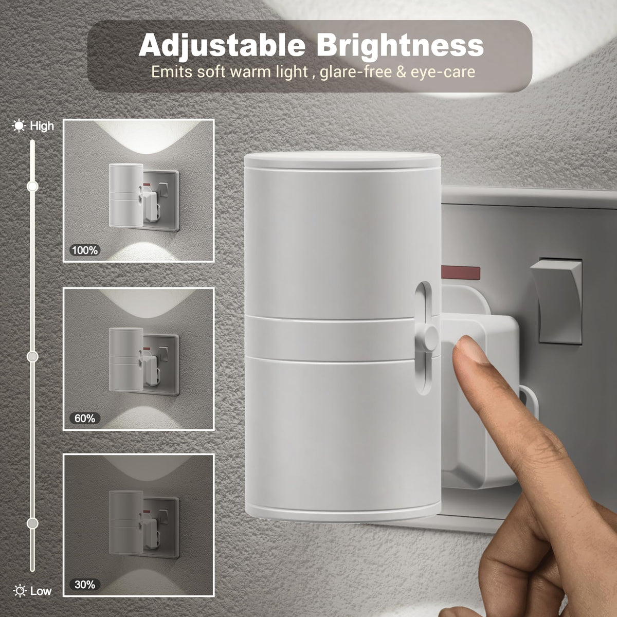 JandCase Night Light, Night Light Plug in Wall with Dusk to Dawn Sensor