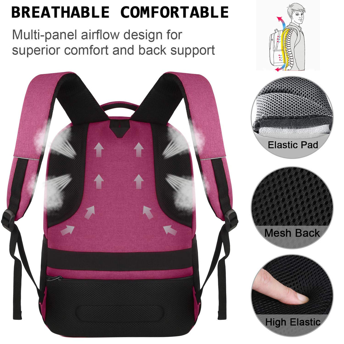 KASIBON Laptop Backpack for Men, Anti-Theft Travel Backpack Business