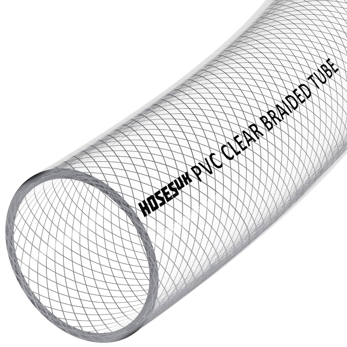 6mm (1/4") ID PVC Clear Reinforced Braided Air, Water, Oil, Gas, Food Flexible Plastic Hose Tube 22 Metres