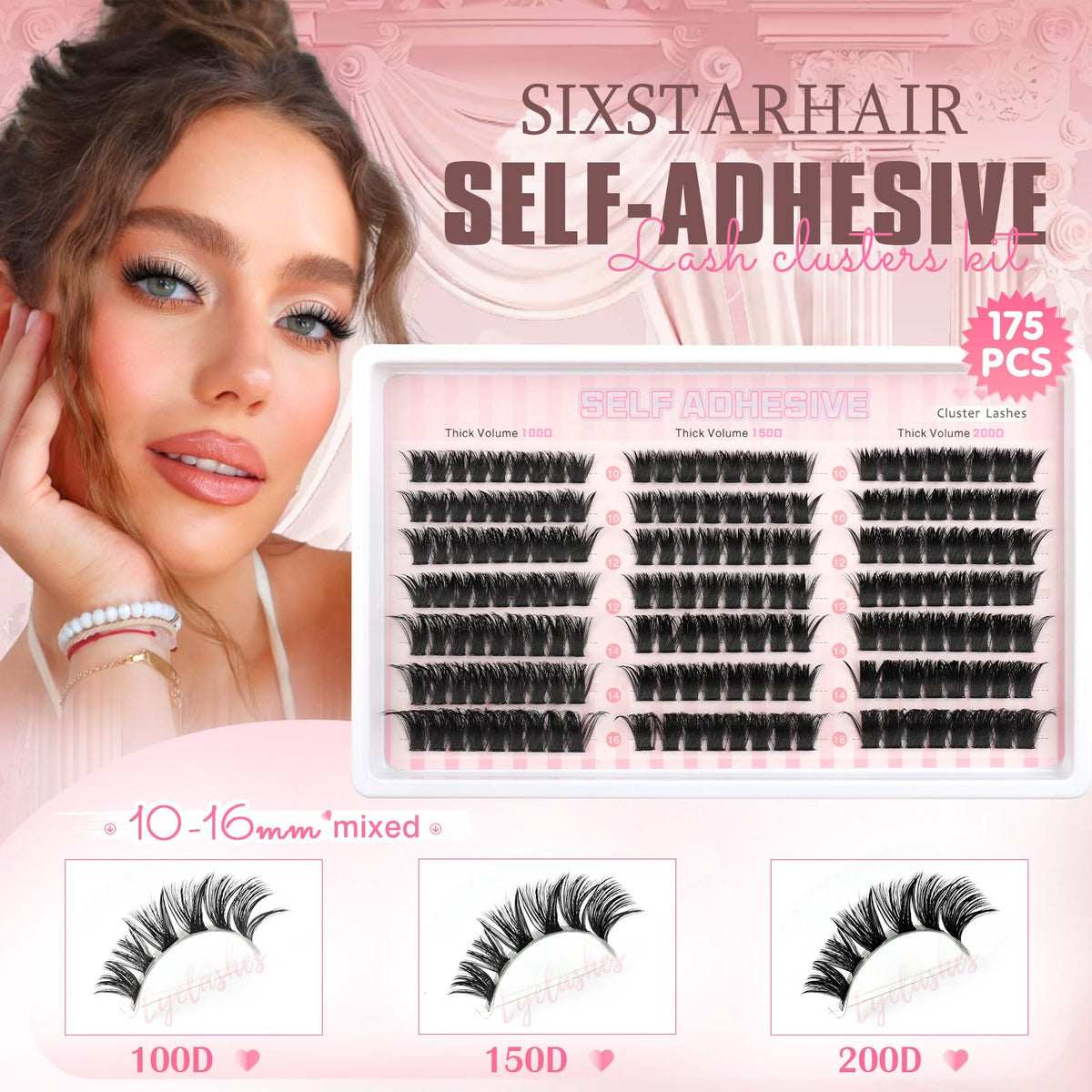 Sixstarhair Individual Eyelashes Kit Lash Clusters with Glue and Remover