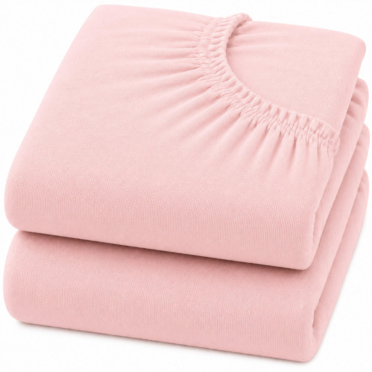 Dudu N Girlie Bedside Crib Sheets 85x51cm – Pink, 2 Pack, Soft Jersey Cotton Fitted Bedding for Co Sleeper & Baby Cribs