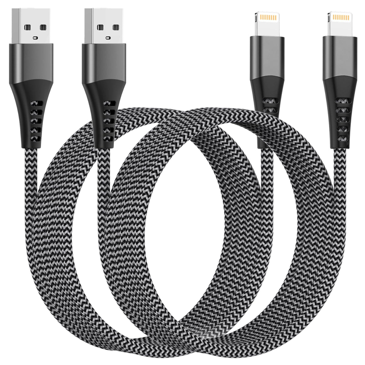 iPhone Charger Cable 2M 2Pack[Apple MFi Certified], USB to Lightning Cable 2M Nylon iPhone Cables Fast Charging for Apple iPhone 14 13 12 Pro Max XR XS 8 7 6 5 SE iPad