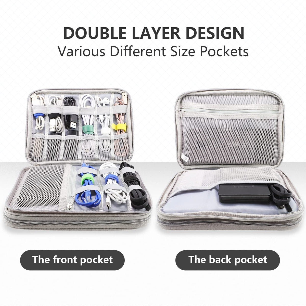 Teskyer Travel Cable Organiser Bag, Travel Essential, Dark Green