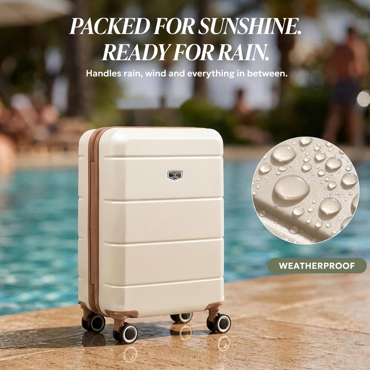 LUGG Jetset 40cm Suitcase 40x30x20cm, Ryanair Compatible Underseat Size, Hard Shell ABS, Spinner with Removable Wheels, Lightweight Travel Luggage, 1 Year Warranty