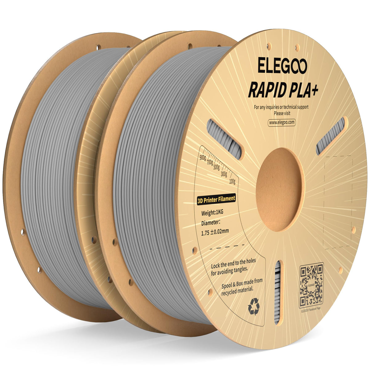 ELEGOO Rapid PLA Plus 3D Printer Filament 1.75mm Bundle 8 Colours 8 * 250g