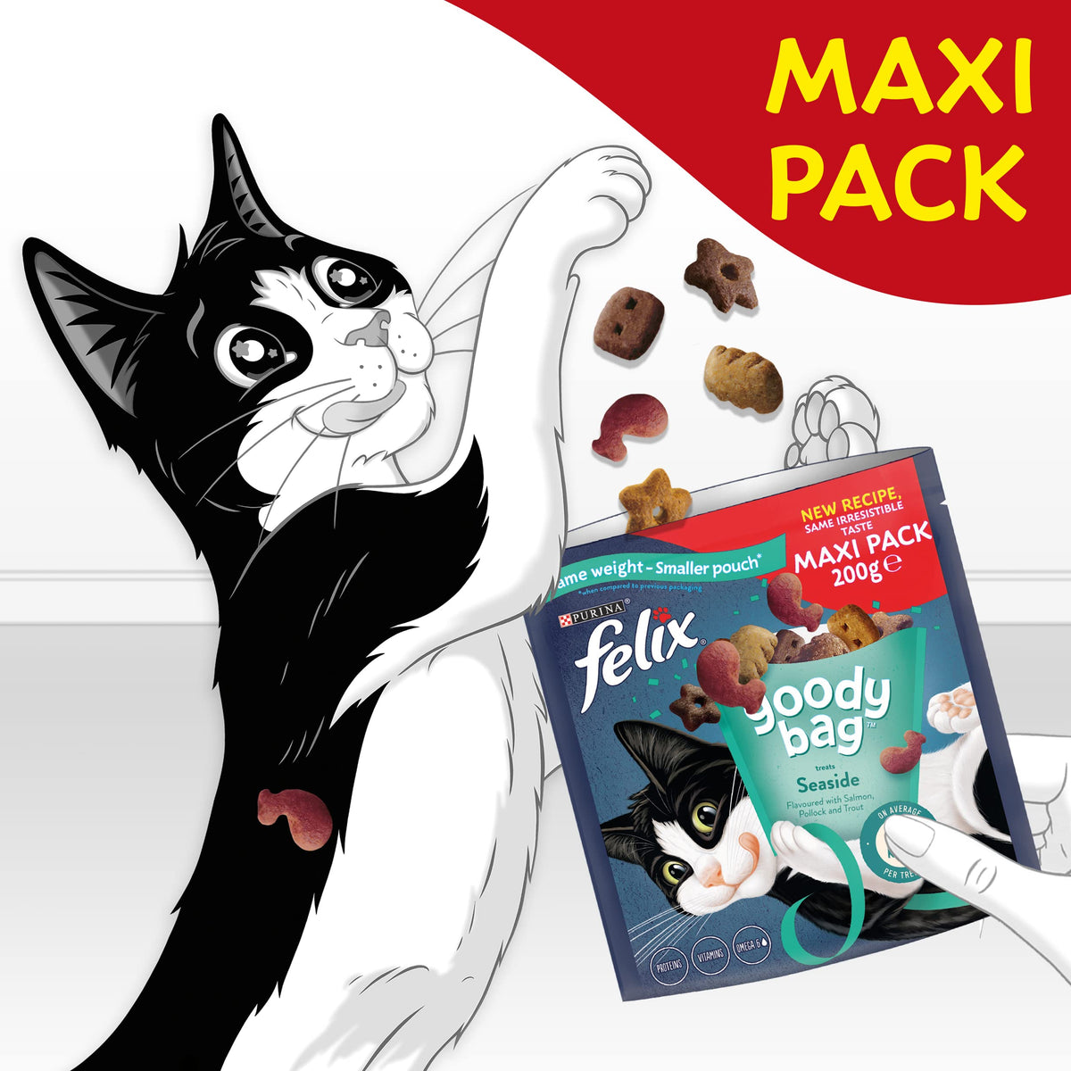 FELIX Tasty Shreds Adult Wet Cat Food Mixed Selection in Gravy Chicken, Beef, Tuna, Salmon 40 x 80g Pouches