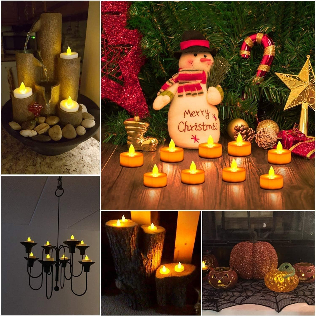 Jialine12 Pack Realistic and Bright Flickering Battery Operated Flameless LED Tea Lights Candles, 200+ tealights Electric Fake Candles for Halloween Weddings Festivals Decoration in Warm Yellow