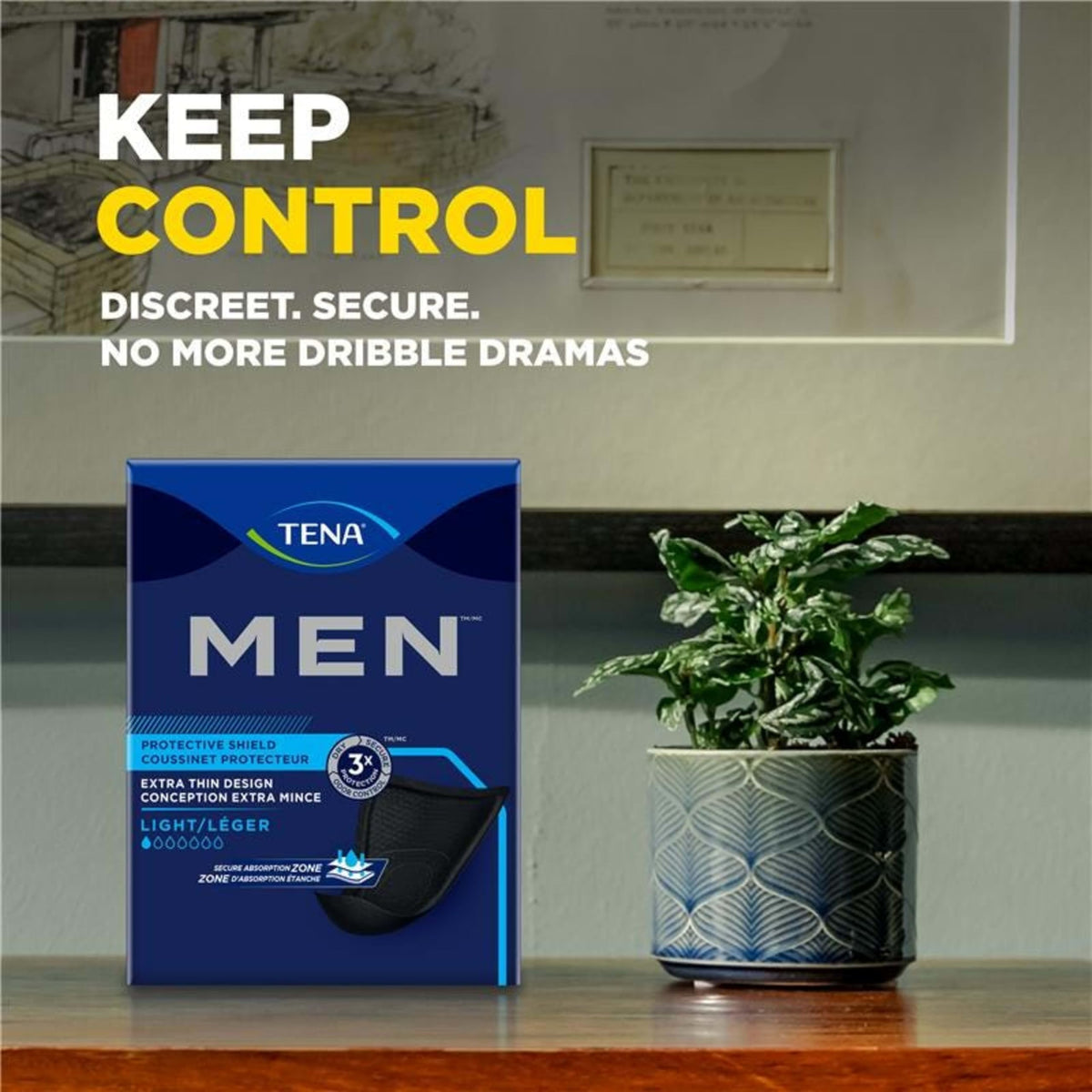 TENA Men Protective Underwear, Large, Level 4 for Heavy Bladder Weakness x 40