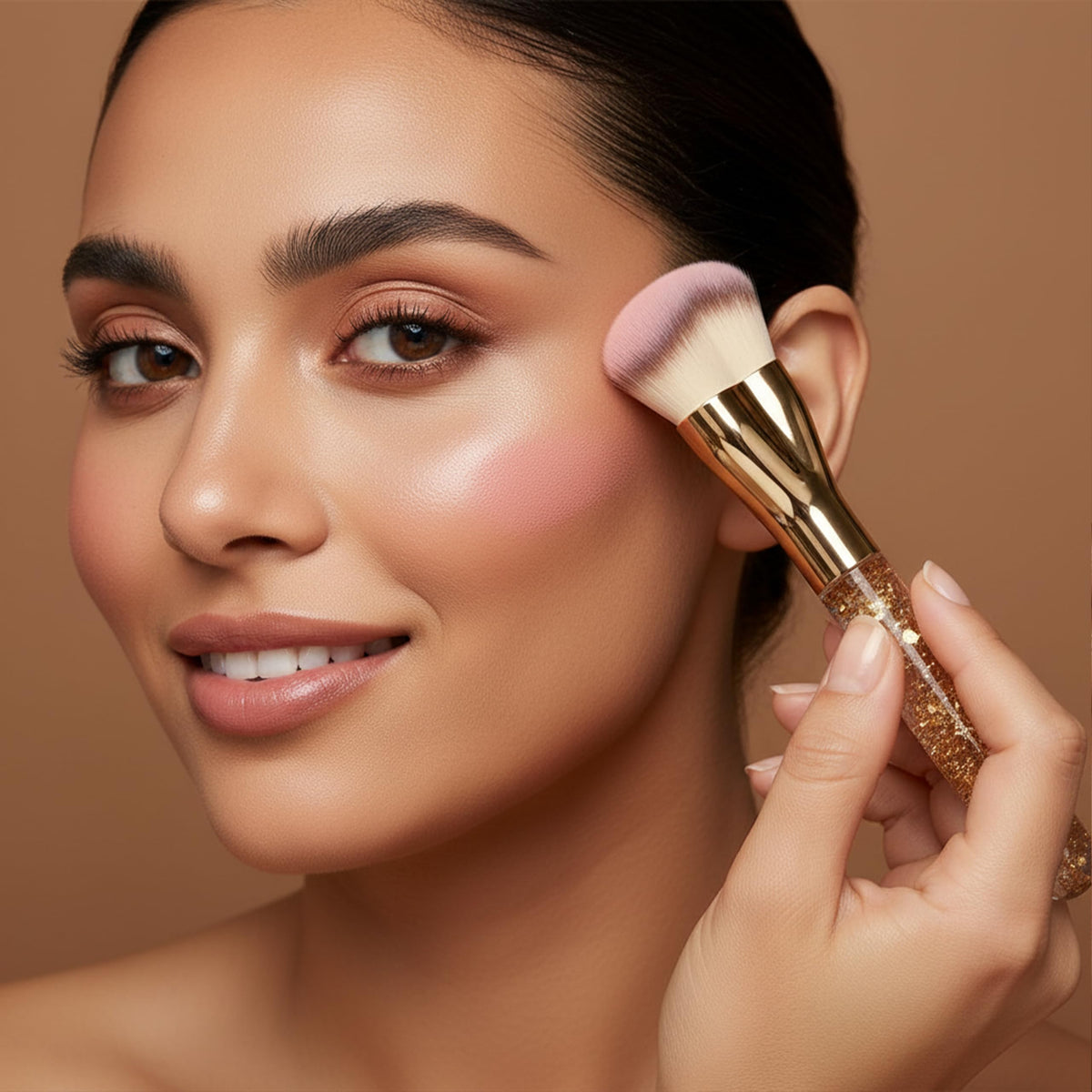 Make Up Brush Foundation Kabuki Flat Top, Perfect For Blending Liquid Cream