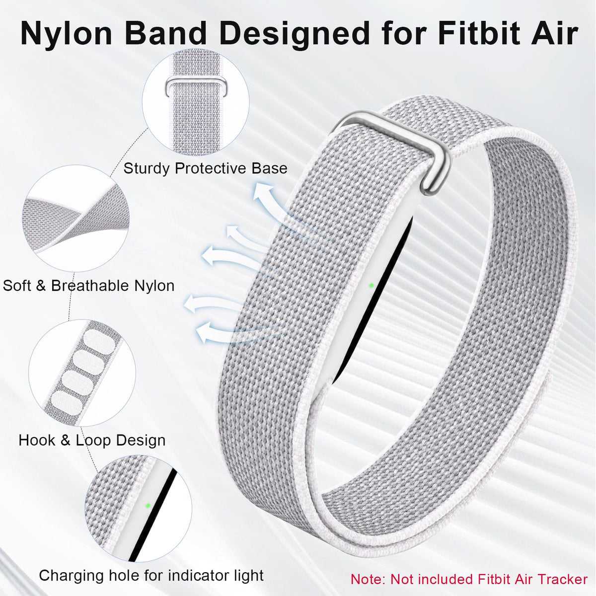 Compatible with Google Fitbit Air Strap Nylon Loop Sport Replacement Band