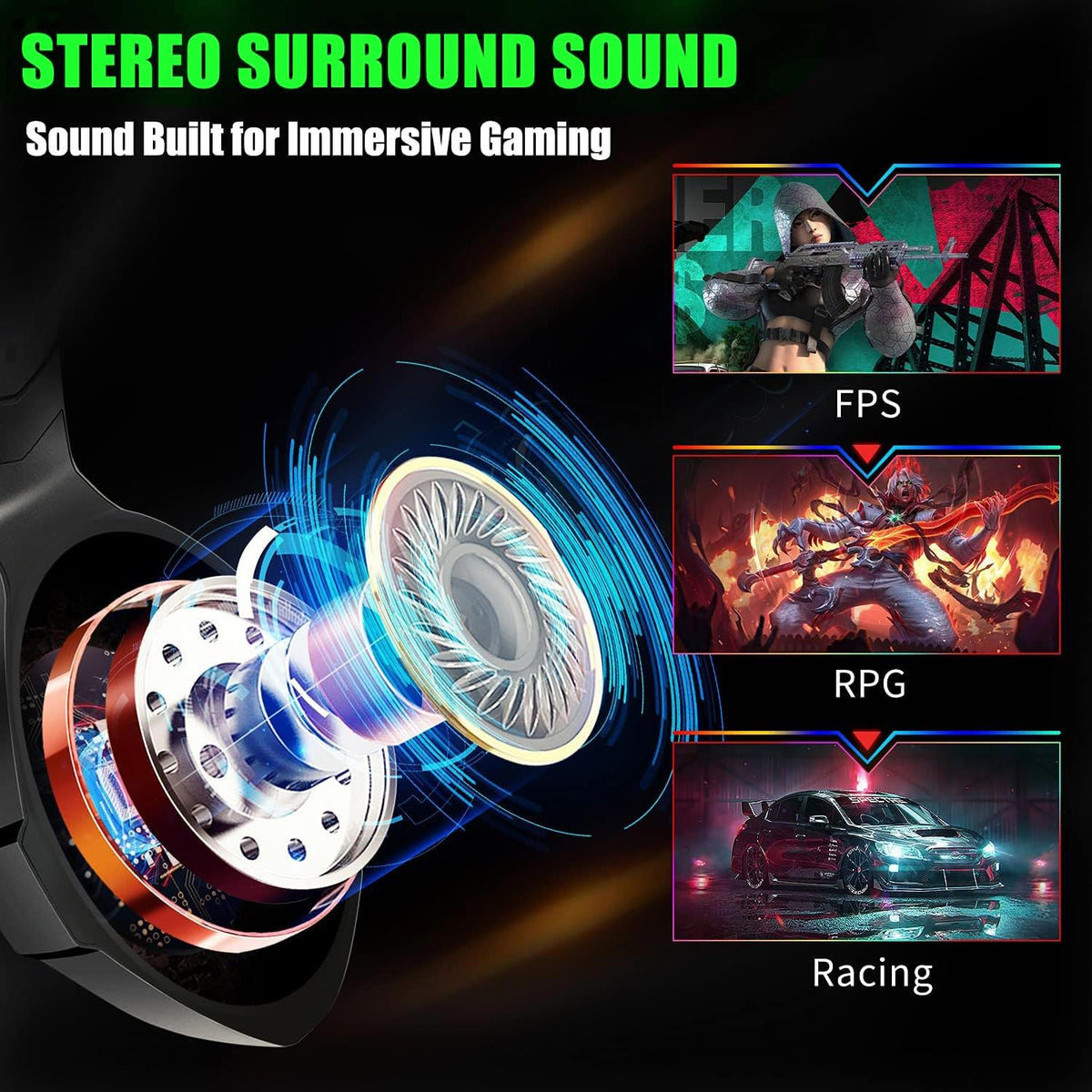Ozeino Gaming Headset with Microphone for PS5/PS4/Xbox One/PC/Switch, Gaming Headphones with 3D Surround Sound & Noise Cancellation Pink