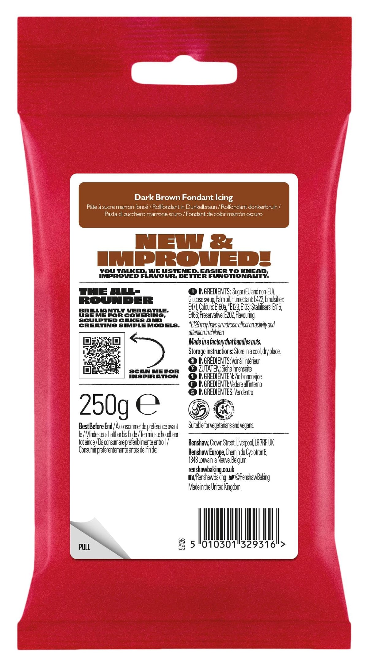 Renshaw White Ready to Roll Fondant Icing, 500 g (Pack of 1)