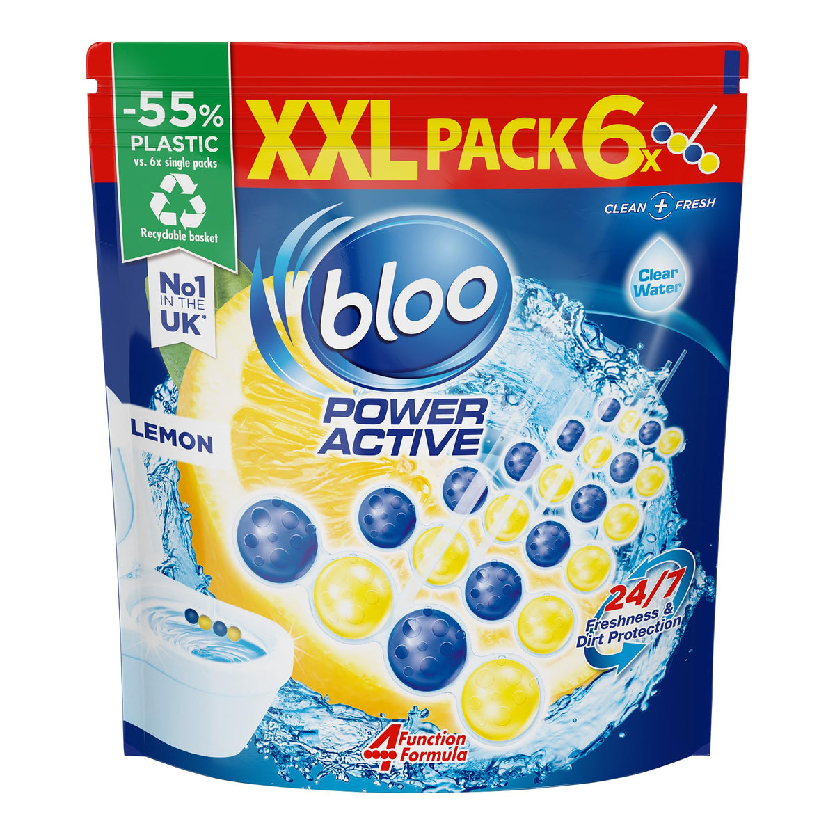 Bloo Power Active Toilet Rim Block & Freshener, Fresh Flowers, Pack of 1